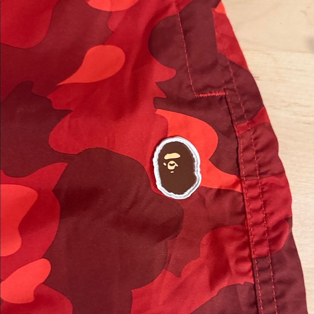 Bape Red and Black Camo Board Shorts - Picture 2 of 6